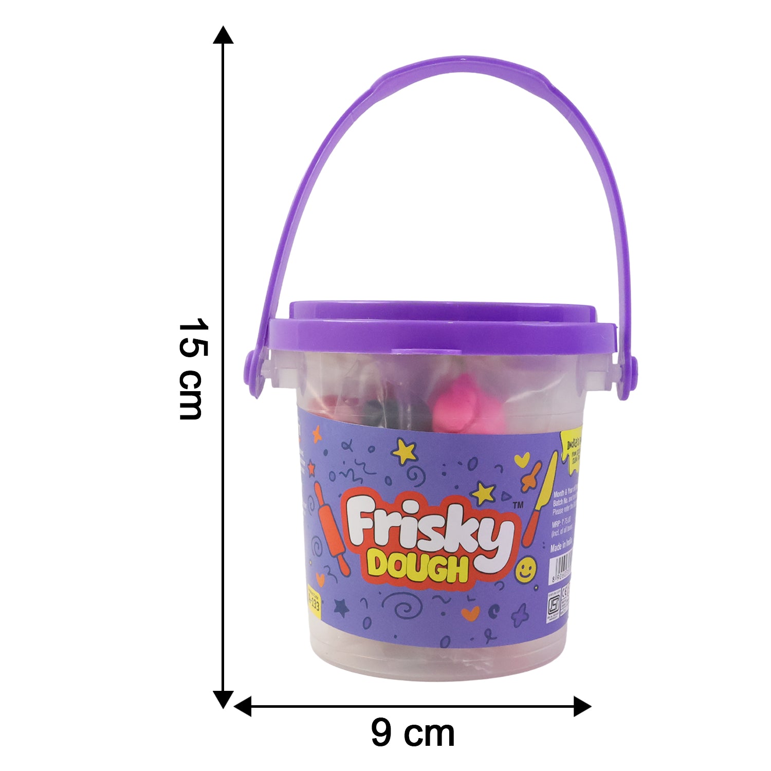 Frisky Dough Modelling Clay Set  12 Multicolor Dough Sticks With Shape Cutters
