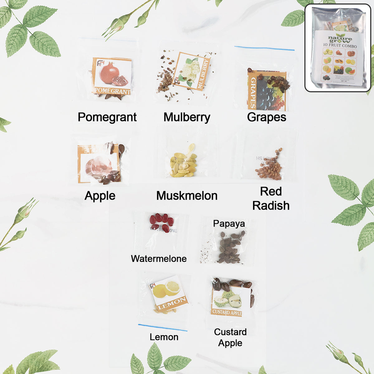Fruit Seeds Combo Pack - (10 Pc  Set)