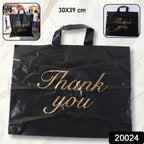 Premium Black Thank You Printed Plastic Carry Bag 30  39 Cm (1 Pc)