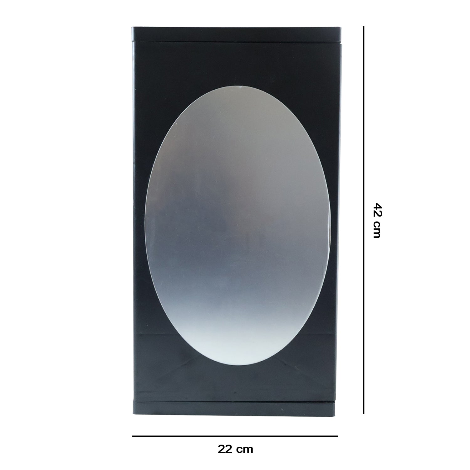 Wall Mounted Black Rotating Storage Cabinet Organizer (1 Pc 22x42 Cm)