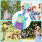 Electric Automatic Guitar-shaped Bubble Machine Set