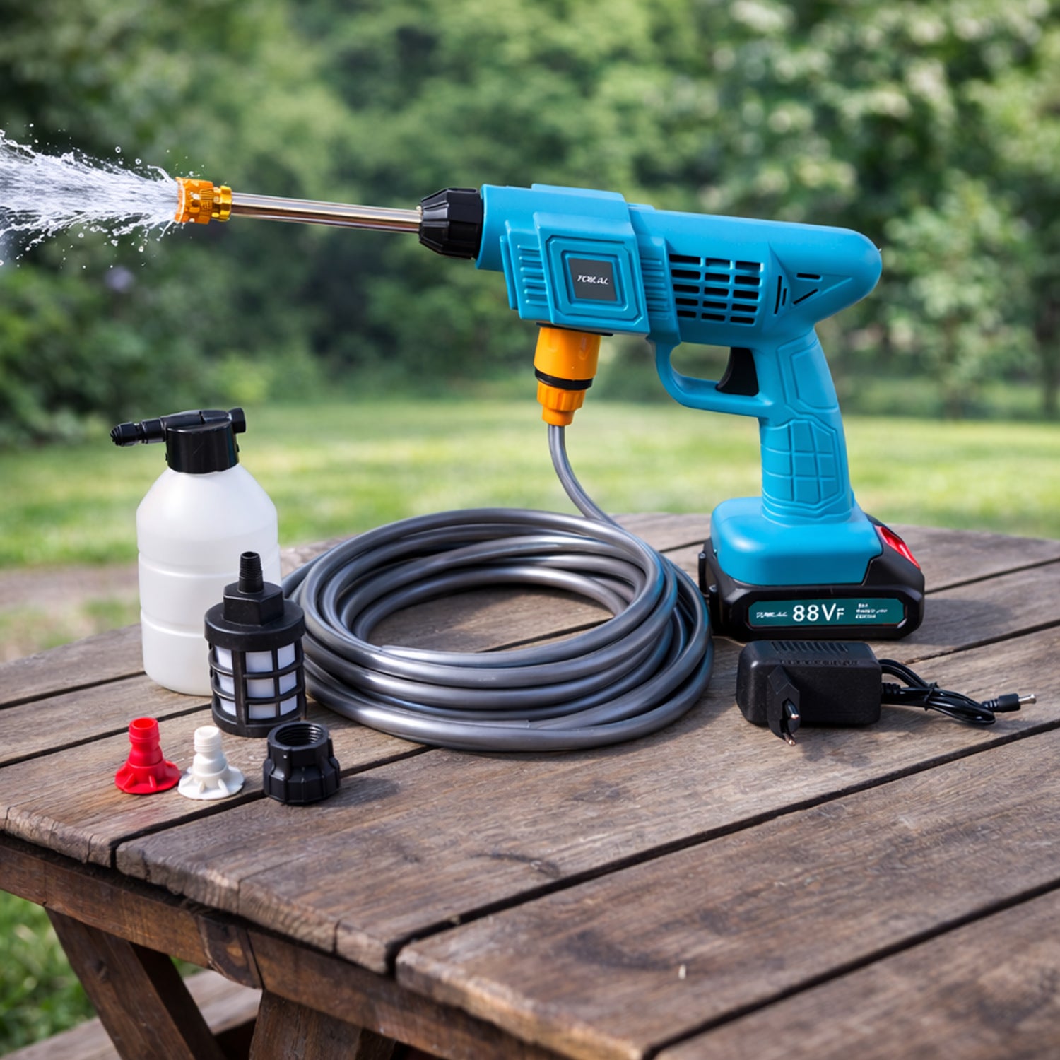 88vf Car Washer Gun Wireless High Pressure Washer Water Spray Gun (1 Set)