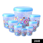 2448 Air Tight Plastic Transparent Container Set (10000ml 7000ml 5000ml 3000ml 2000ml 1000ml 750ml 500ml)