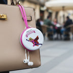 Portable Round Earphone Carry Case With Wired Earphones Set (1 Set)