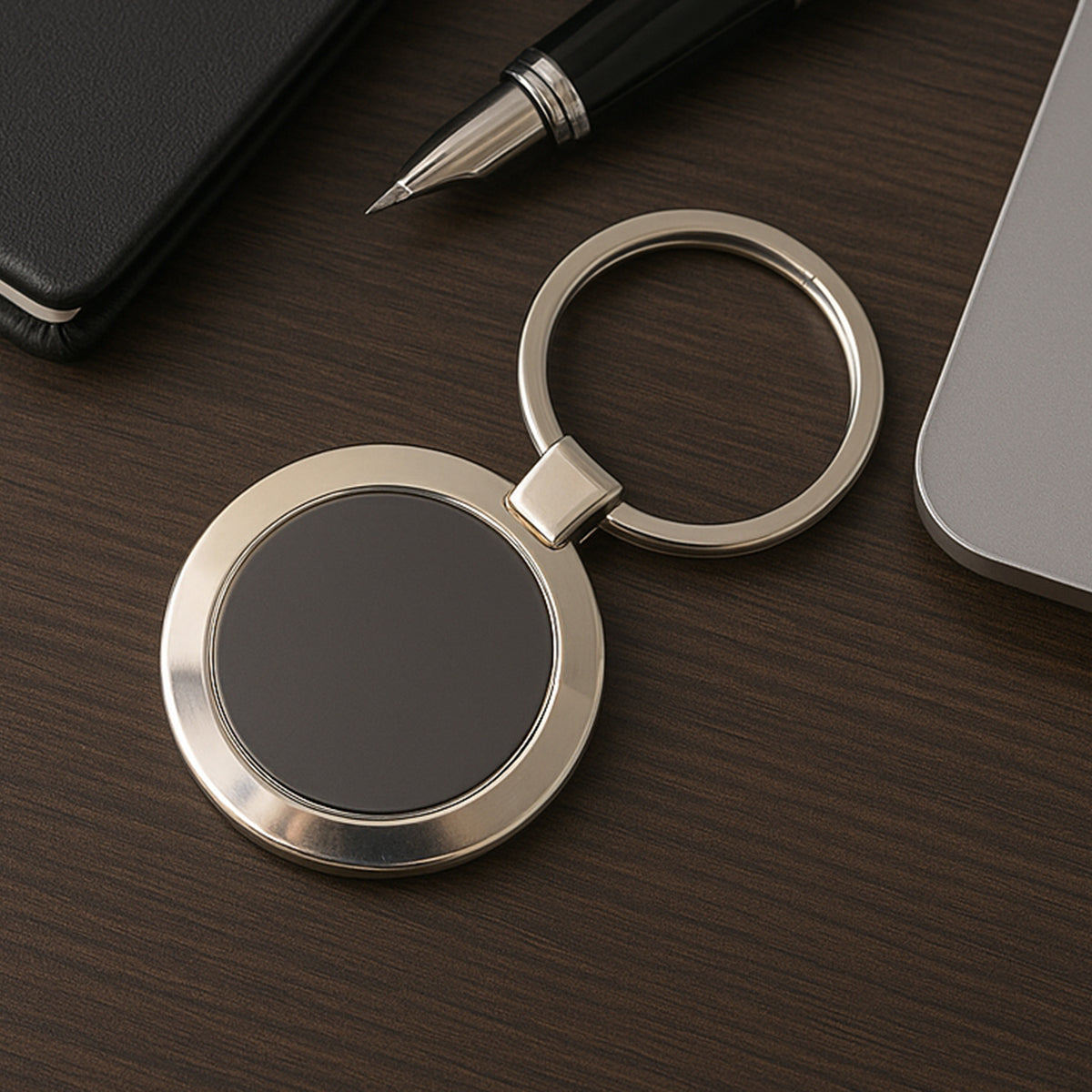 Premium Round Shape Metal Keychain (1 Pc)