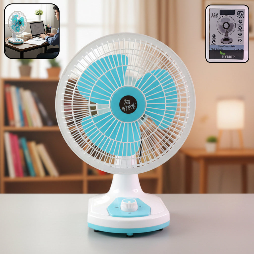 12v Dc Table Fan With Adjustable Speed Control And High Speed Airflow