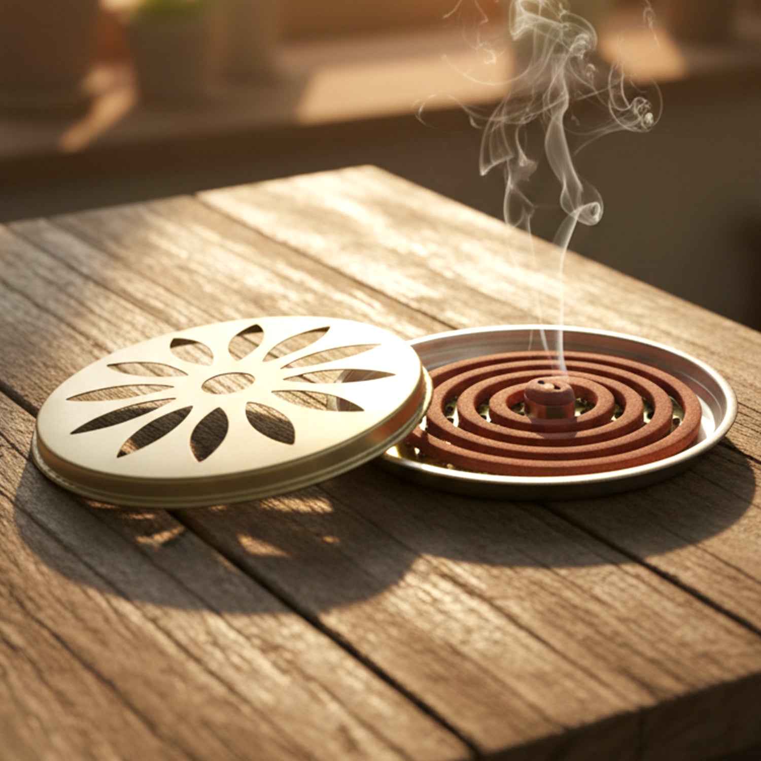 2 In 1 Metal Mosquito Coil Stand Cum Incense Burner (15x15 Cm 1 Pc)