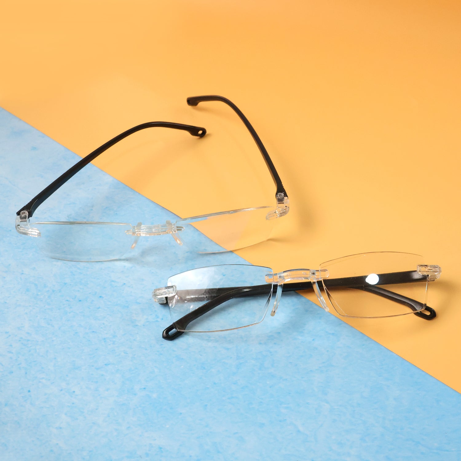 Pack Of 2 Rimless Reading Glasses  Lightweight Comfort Readers