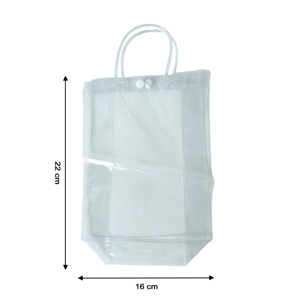 Transparent Pvc Carry Bag (1 Pc 22 X 16 Cm)