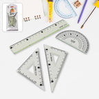 4-piece Geometry Set Triangle Ruler Protractor Straight Ruler