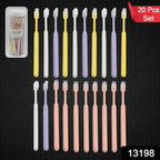 Plastic Toothbrush With Plastic Round Box (20 Pcs Set)