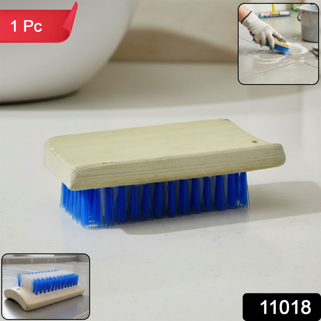 Heavy Duty Wooden Handle Hard Bristle Cleaning Scrub Brush (1 Pc)