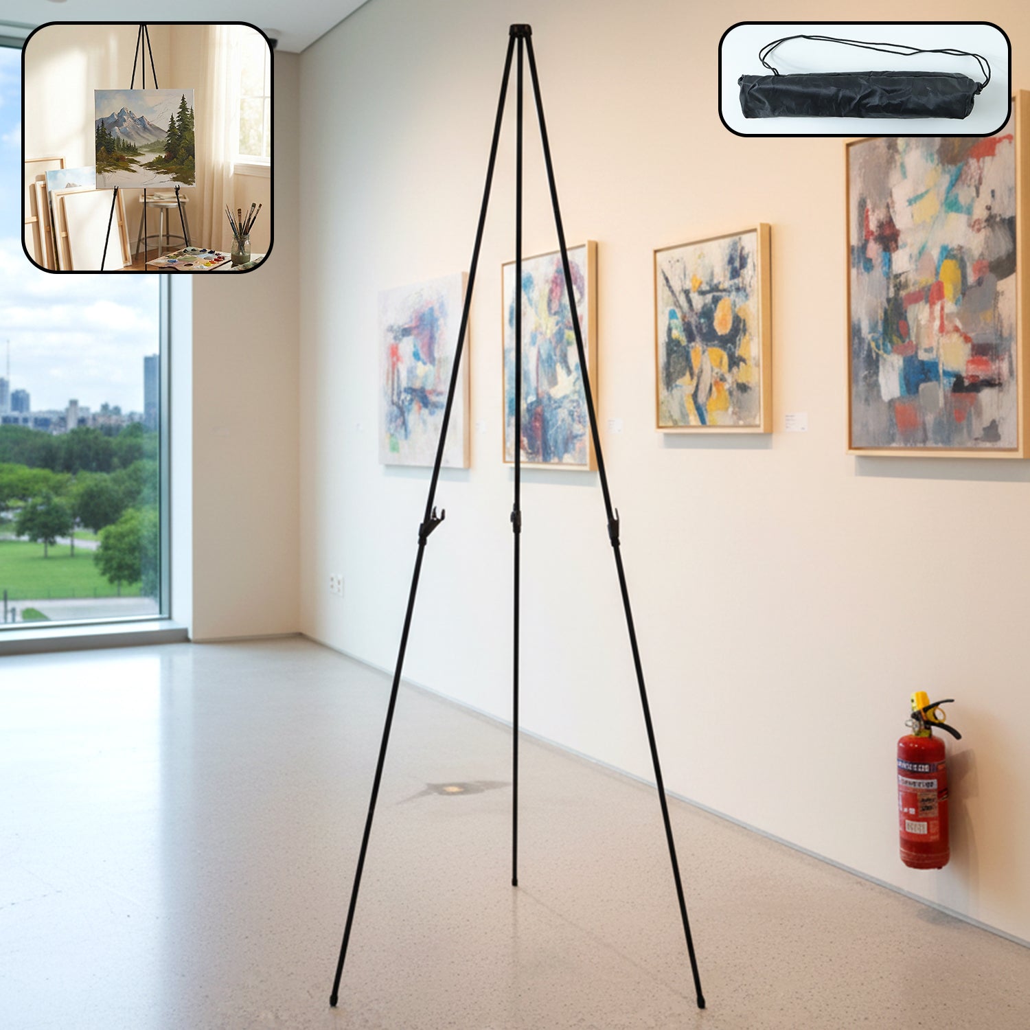 66 Inch Long Adjustable Metal Tripod Easel Stand With Carry Bag (1 Pc)