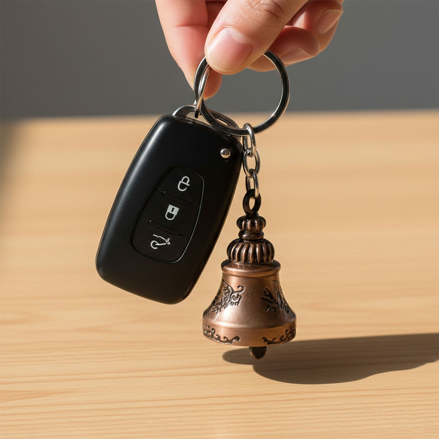 Bell Shape Mini Metal Keychain (1 Pc)