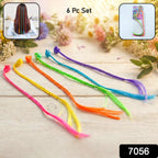 Colourful Braided Hair Extension Streaks For Girls  Kids (6 Pc)