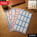 Multipurpose Writable Label Stickers (5 Sheets Set)