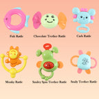 Play Cart Tiny Joys Rattle Toy Set  6-in-1 Baby Rattles