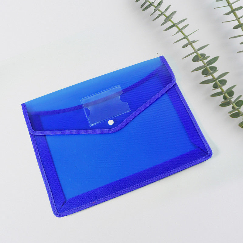 Transparent Document File Folder  Multi-color Button Closure File Bags (1 Pc  Mix Color)