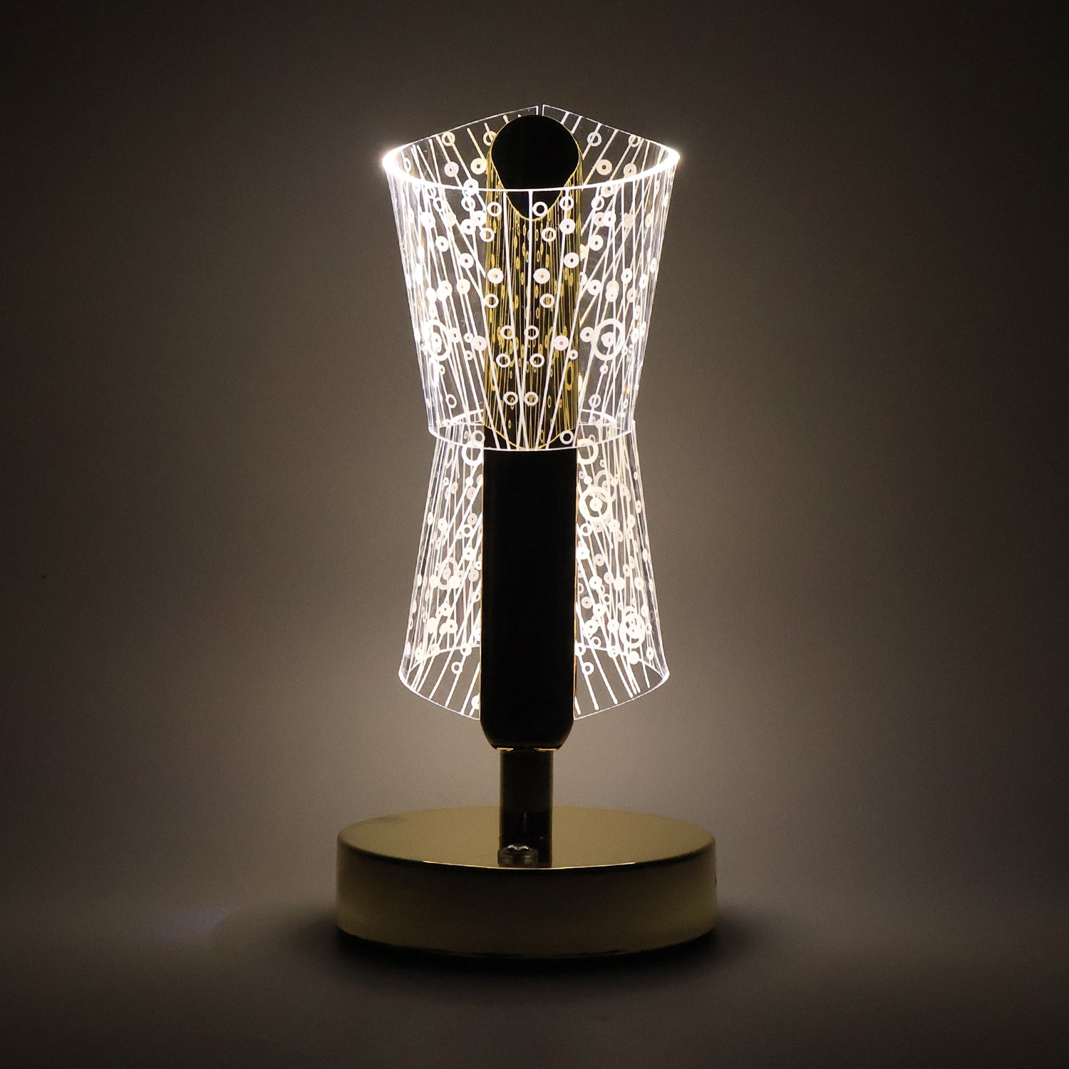 Luxury Crystal Led Double Shade Table Lamp (1 Pc)