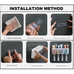 Wall Mounted Toothbrush Holder Set (1 Set)