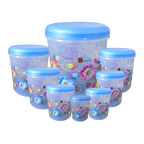 2448 Air Tight Plastic Transparent Container Set (10000ml 7000ml 5000ml 3000ml 2000ml 1000ml 750ml 500ml)