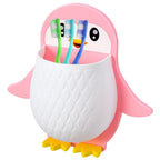 17688 Penguin Storage Box Adhesive Remote Case Electric Toothbrushes Holder Universal Controller Holder Wall Nightstand Office Plastic Wall Mount
