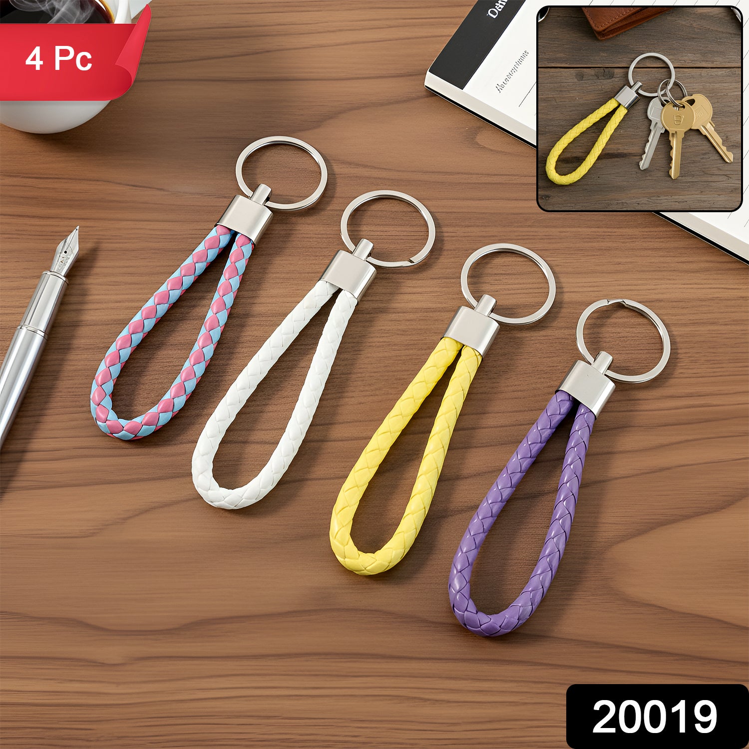 Braided Loop Keychain Set (4 Pc)