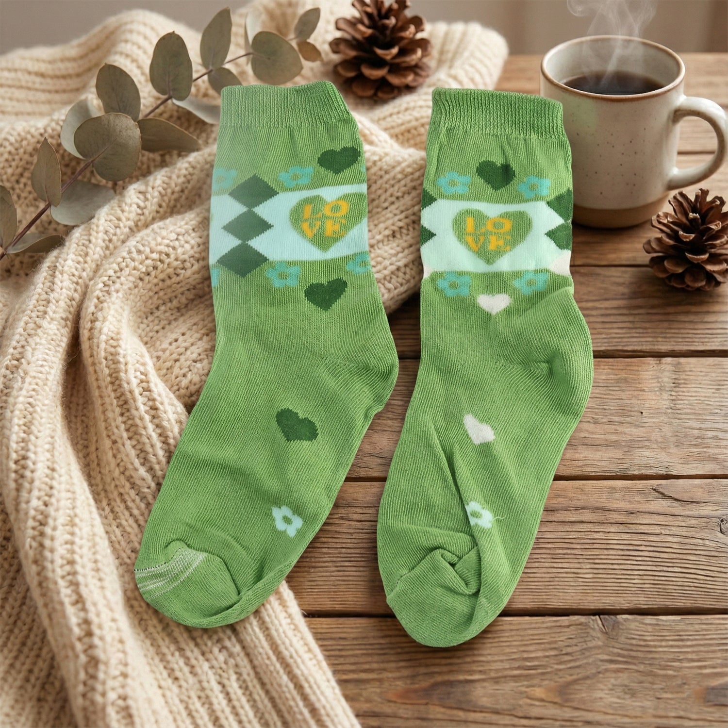 Cute And Comfortable Cotton Socks For Women (1 Set)