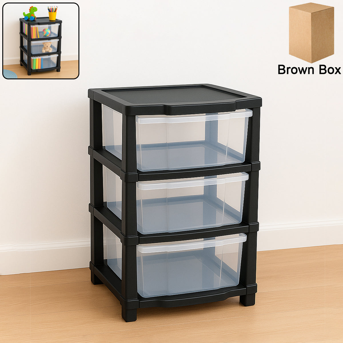 3-layer Classic Transparent Drawer Storage Organizer
