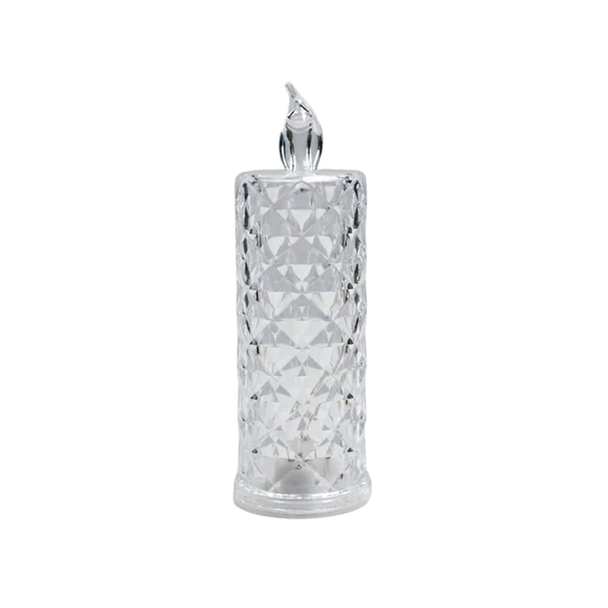 8439 Rose Candles Led Flameless And Smokeless Decorative Acrylic Transparent Candles Led Tea Light Candle Perfect For Gifting Home Diwali Christmas Crystal Candle Lights (1 Pc)  (Moq - 12 Pc )