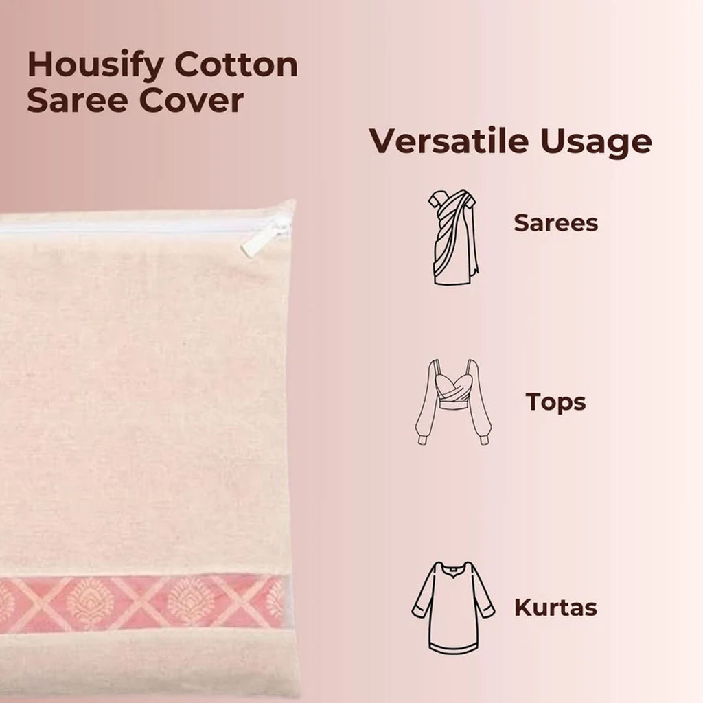 Zip Closure Saree Storage Bag (14.516.5 Cm 1 Pc)