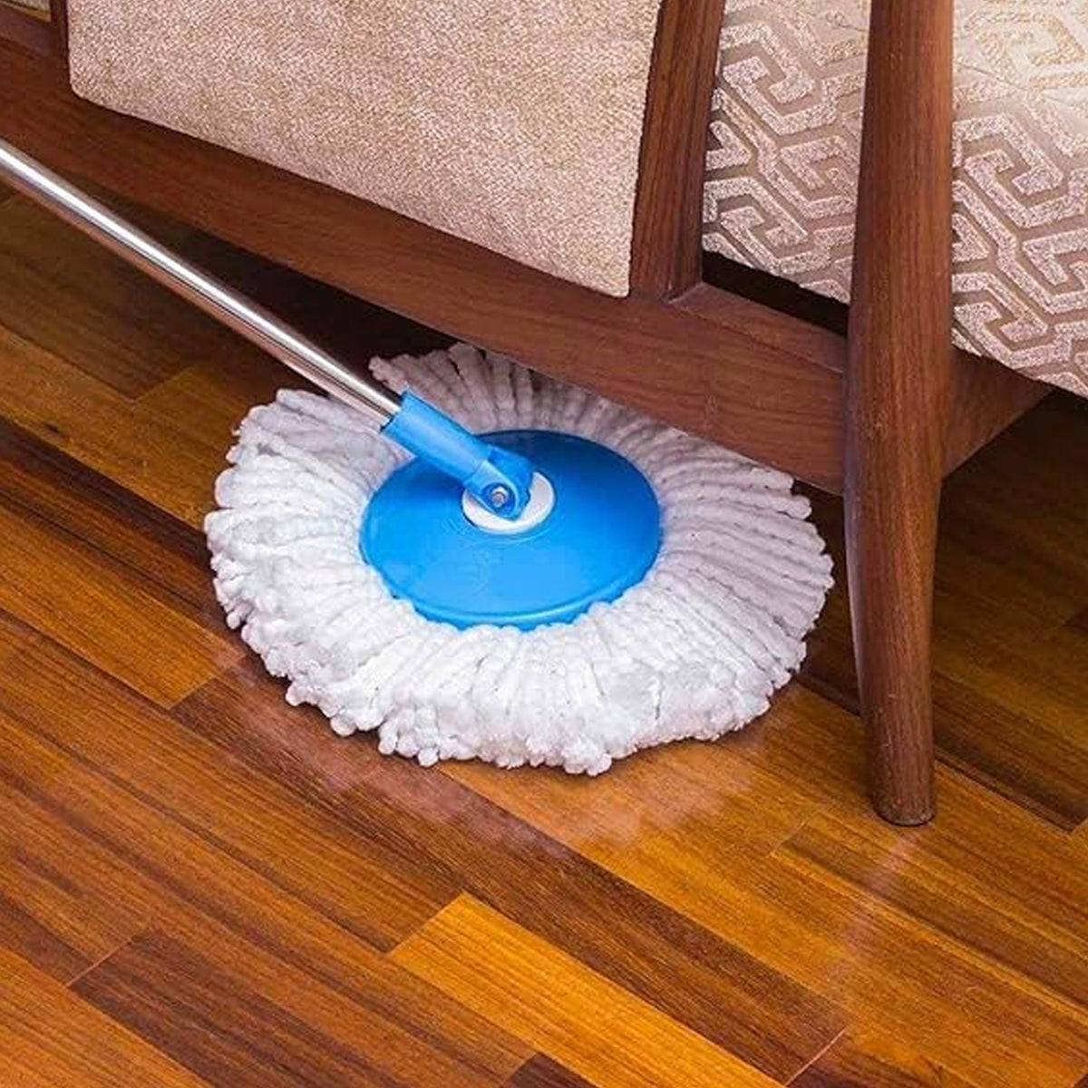 360 Spin Mop With Super Absorbent Microfiber Heads (1 Set)