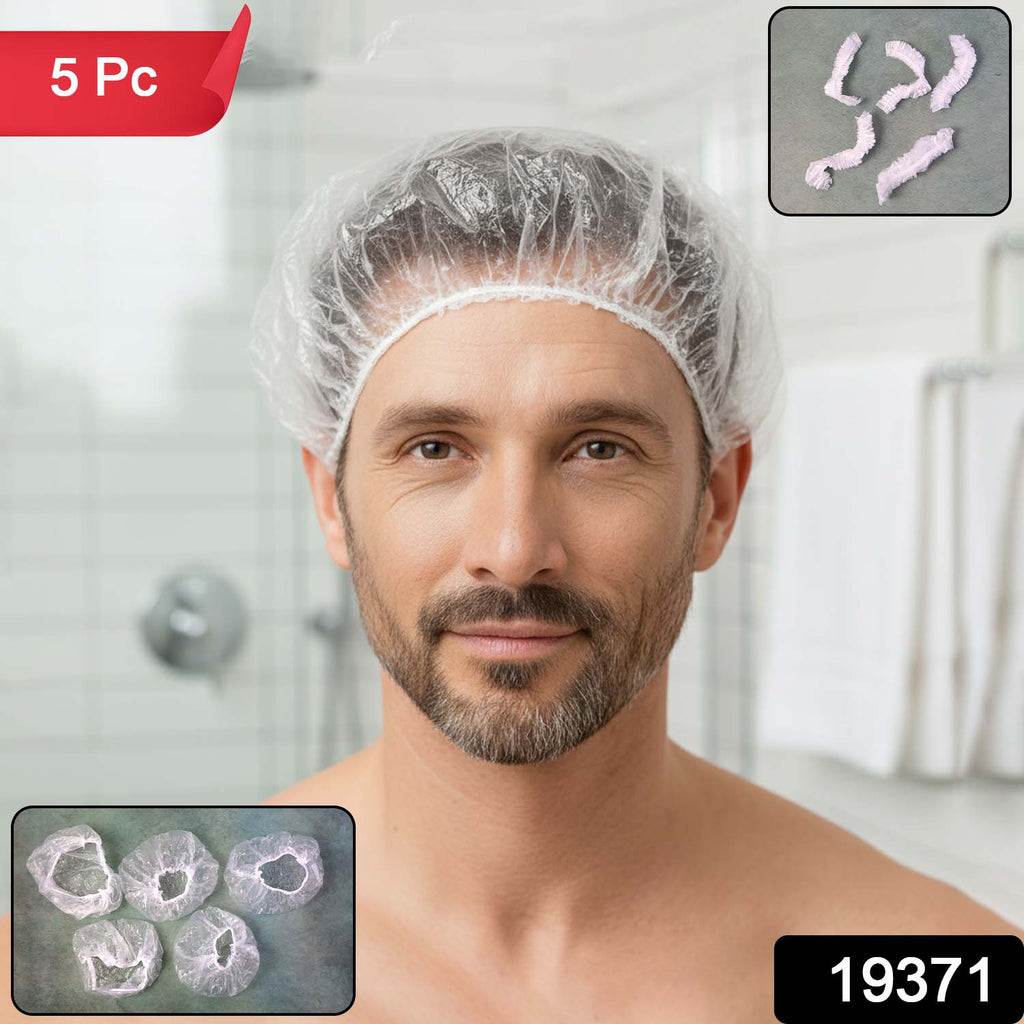 Disposable Mens Hair Protection Shower Cap  Head Cover (5 Pc)