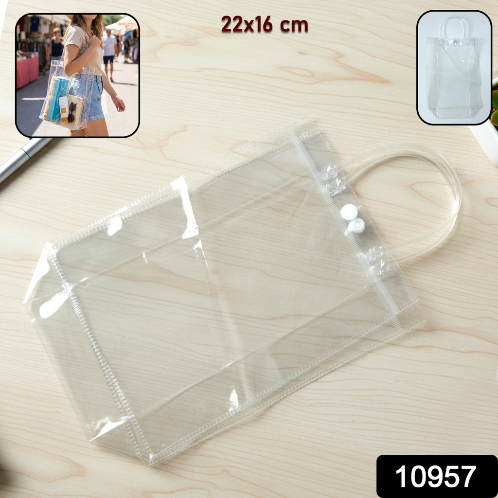 Transparent Pvc Carry Bag (1 Pc 22 X 16 Cm)