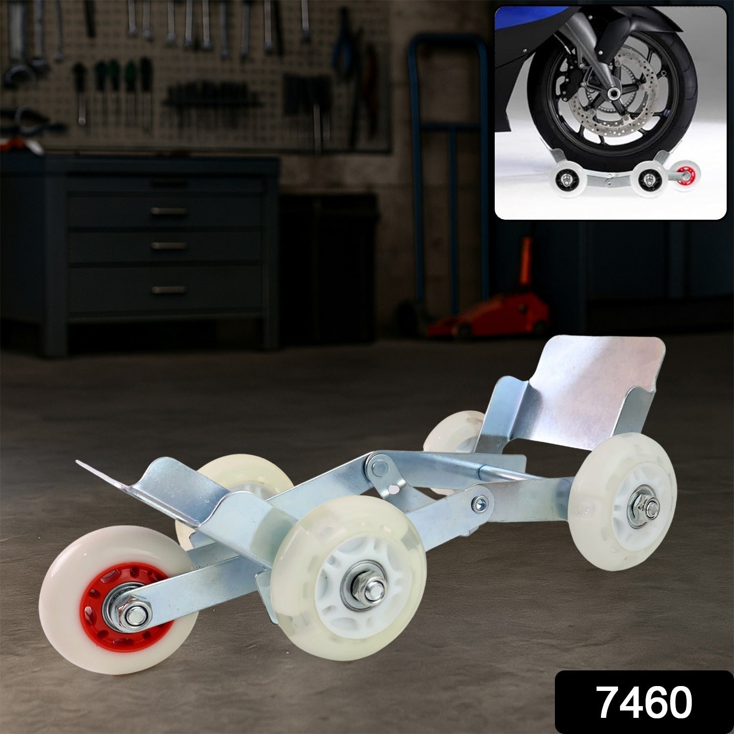 Heavy-duty Motorcycle Front Wheel Parking Roller Stand (1 Pc)