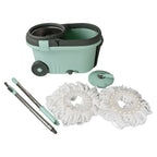 8084 Ganesh Quick Spin Mop Steel Spin Bucket Floor Cleaning Easy Wheels  Big Bucket Floor Cleaning Mop With Bucket 2 Micro Fiber Head  Refill