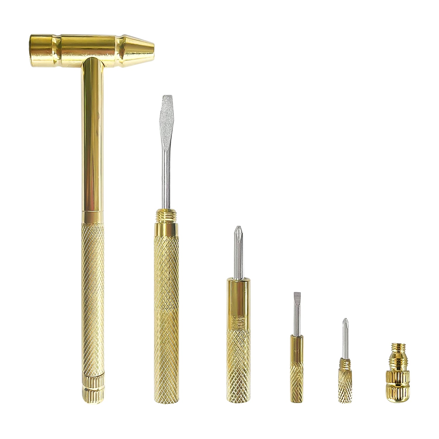 Multi Purpose 5-in-1 Small Hammer Tool With Interchangeable Screwdriver