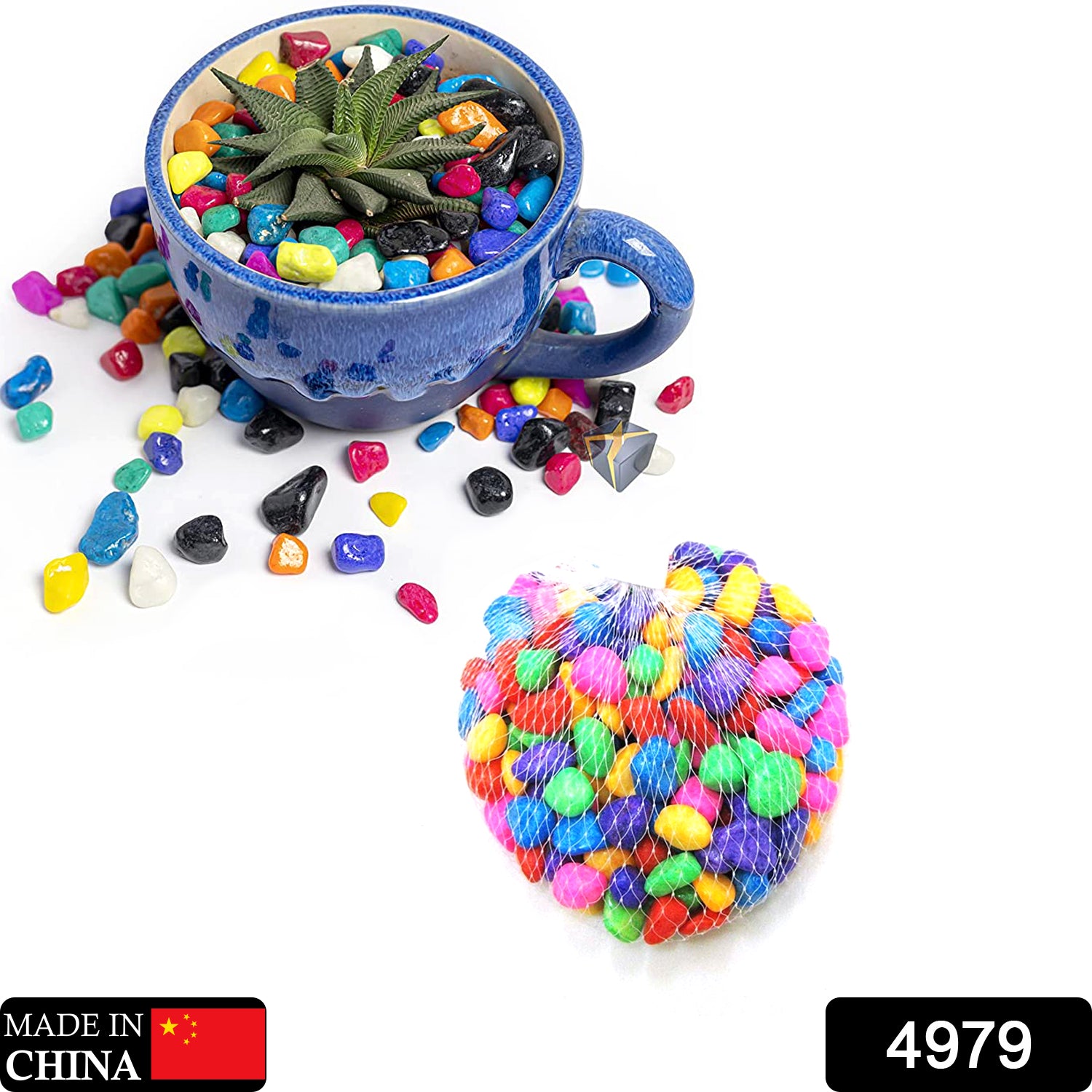 4979 Decorative Stones And Pebbles For Garden Vase Fillers Multicolor.
