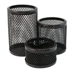 Khyati Trio Metal Mesh Pen Stand  3-in-1 Round Desk Organizer Set