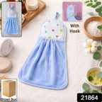 Soft Hanging Hand Towel With Self Adhesive Wall Hook Combo
