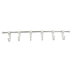 17968 Stainless Steel Utensil Hanger Rail Nail Free Wall Mount With 2 Magic Stickers  6 Plastic Hooks For Kitchen