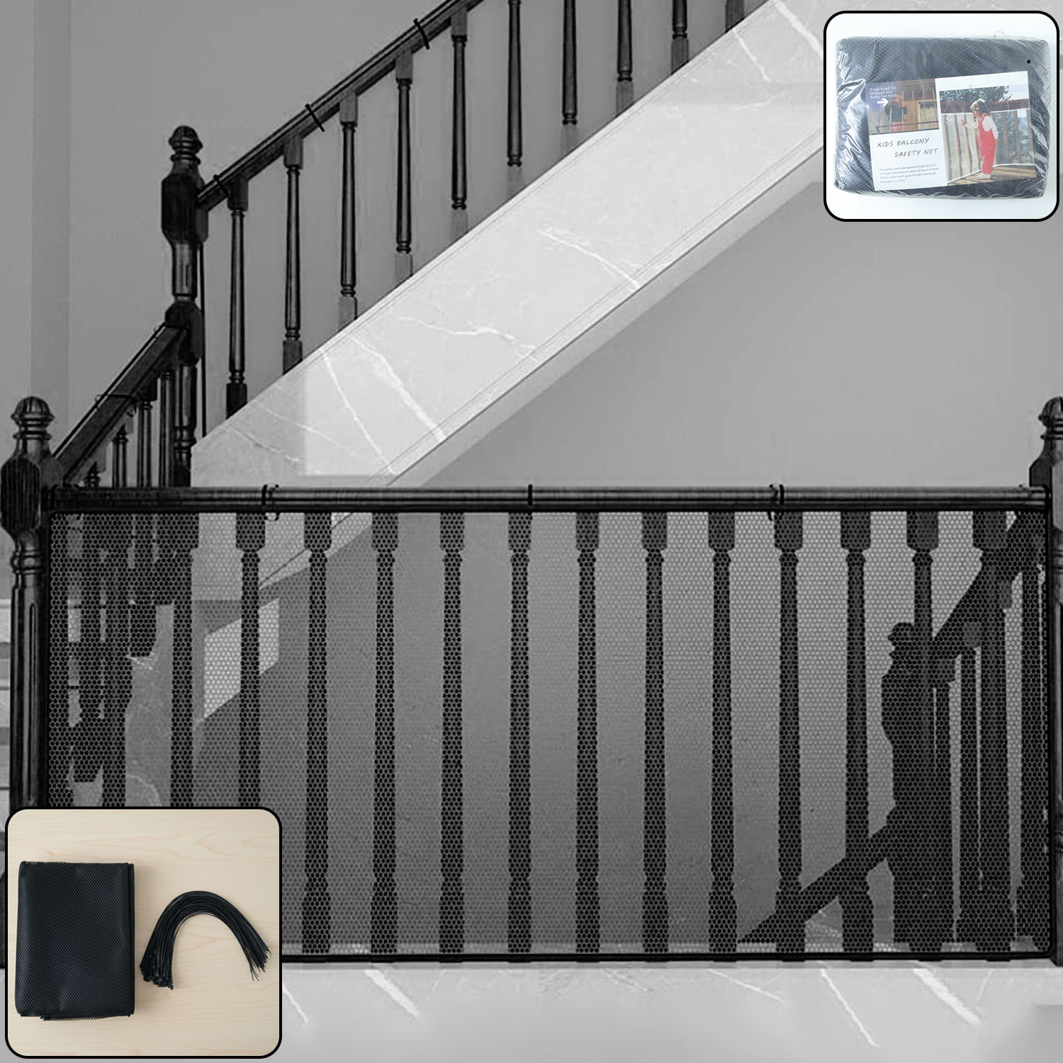 Kids Balcony Safety Net (1 Set6 Mtr X 90 Cm)