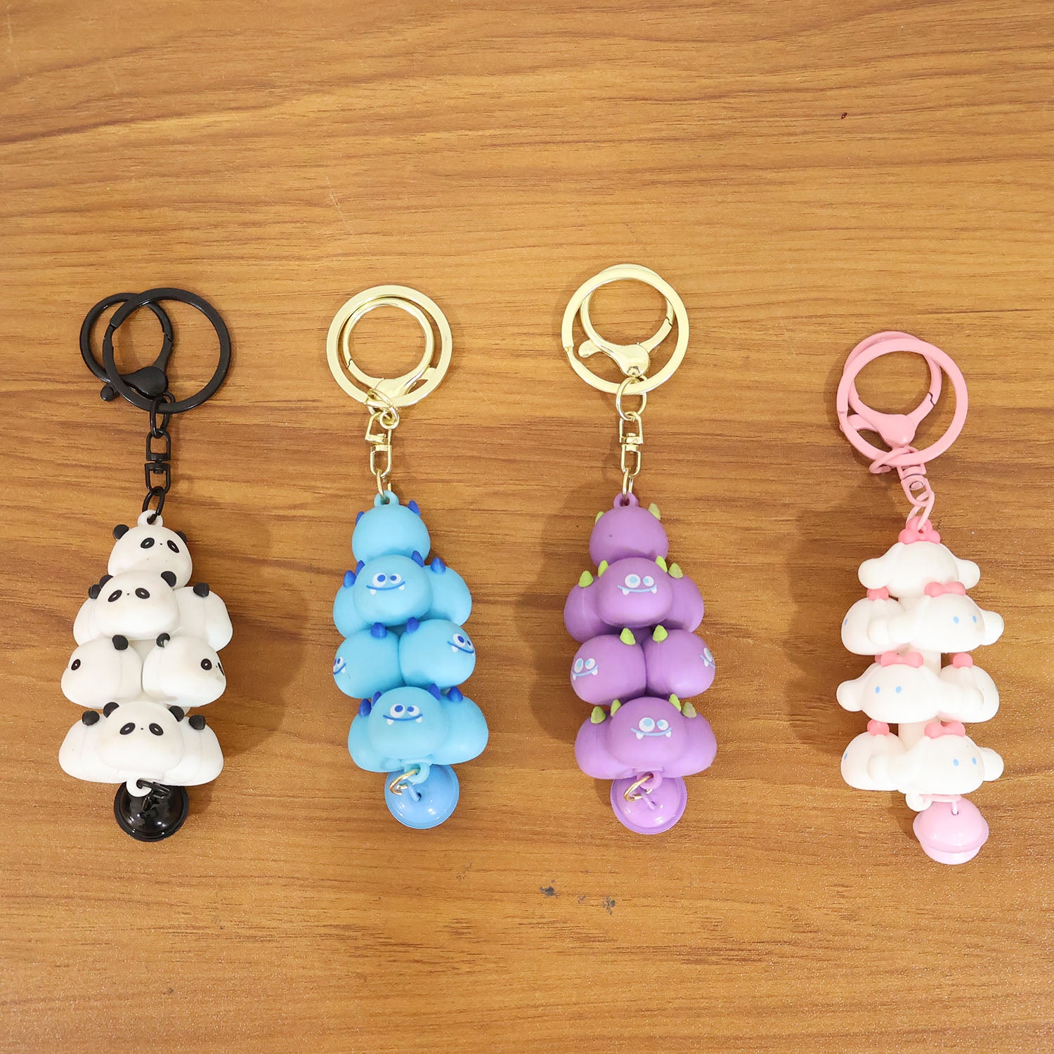 Cute Cartoon Cloud Stack Keychain With Bell (1 Pc  Mix Color)