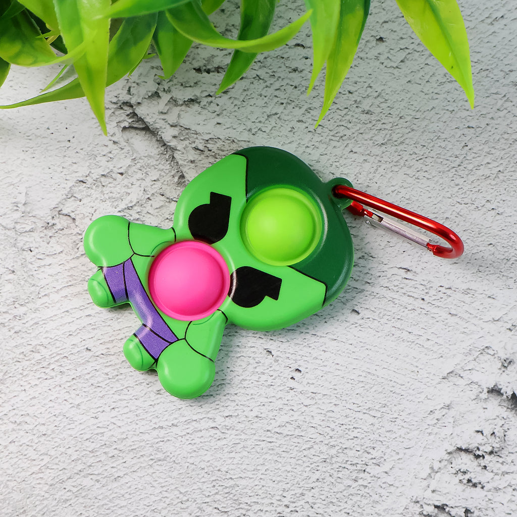 Silicone Pop It Fidget Toy With Keychain Clip (1 Pc)