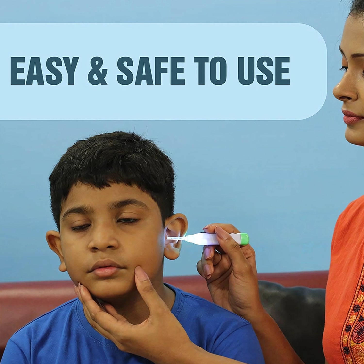 Green Led Flashlight Earpick With Tweezer (1 Pc)