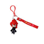 Cute Red Hair Cartoon Girl Silicone Keychain (1 Pc)