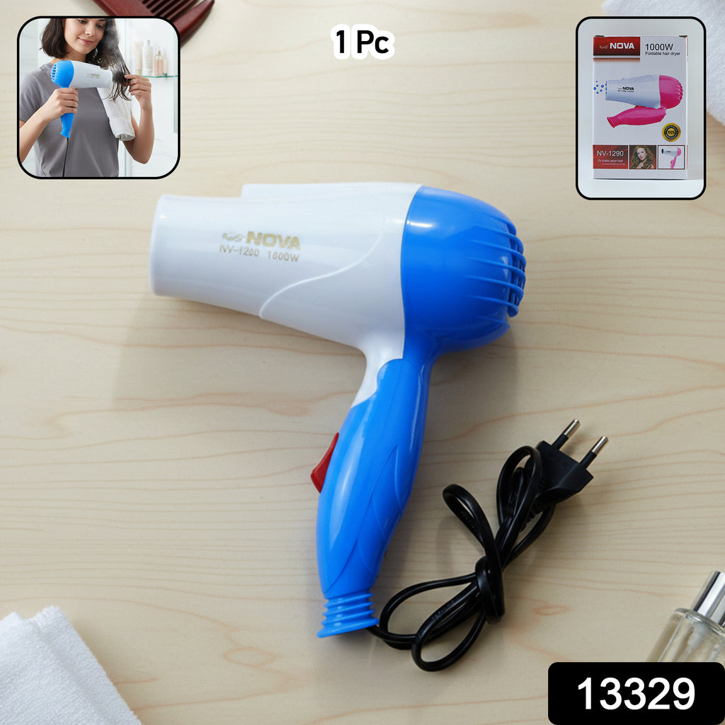 Foldable Hair Dryer With Dual Speed Setting (1 Pc 1000w)