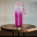 6915motivationalglass Bottle Colorful Portable Water Glass Bottle With Rubber Banddaily Intake Hourly Water Bottle To Ensure You Drink Enough Water Throughout The Dayreusable Cycling Gym Workout Fitnessbottle(Approx 350 Ml)