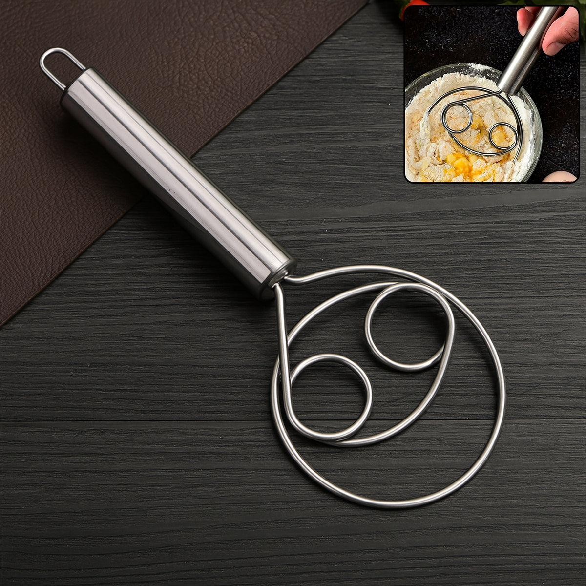 Stainless Steel Danish Dough Whisk - (1 Pc  Big)