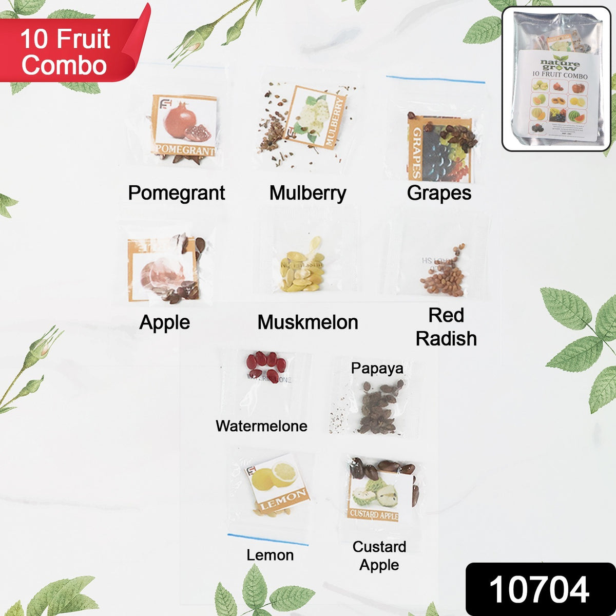 Fruit Seeds Combo Pack - (10 Pc  Set)